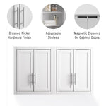 Crosley Furniture Savannah Wall Mounted Bathroom Storage Medicine Cabinet with Shelves, White