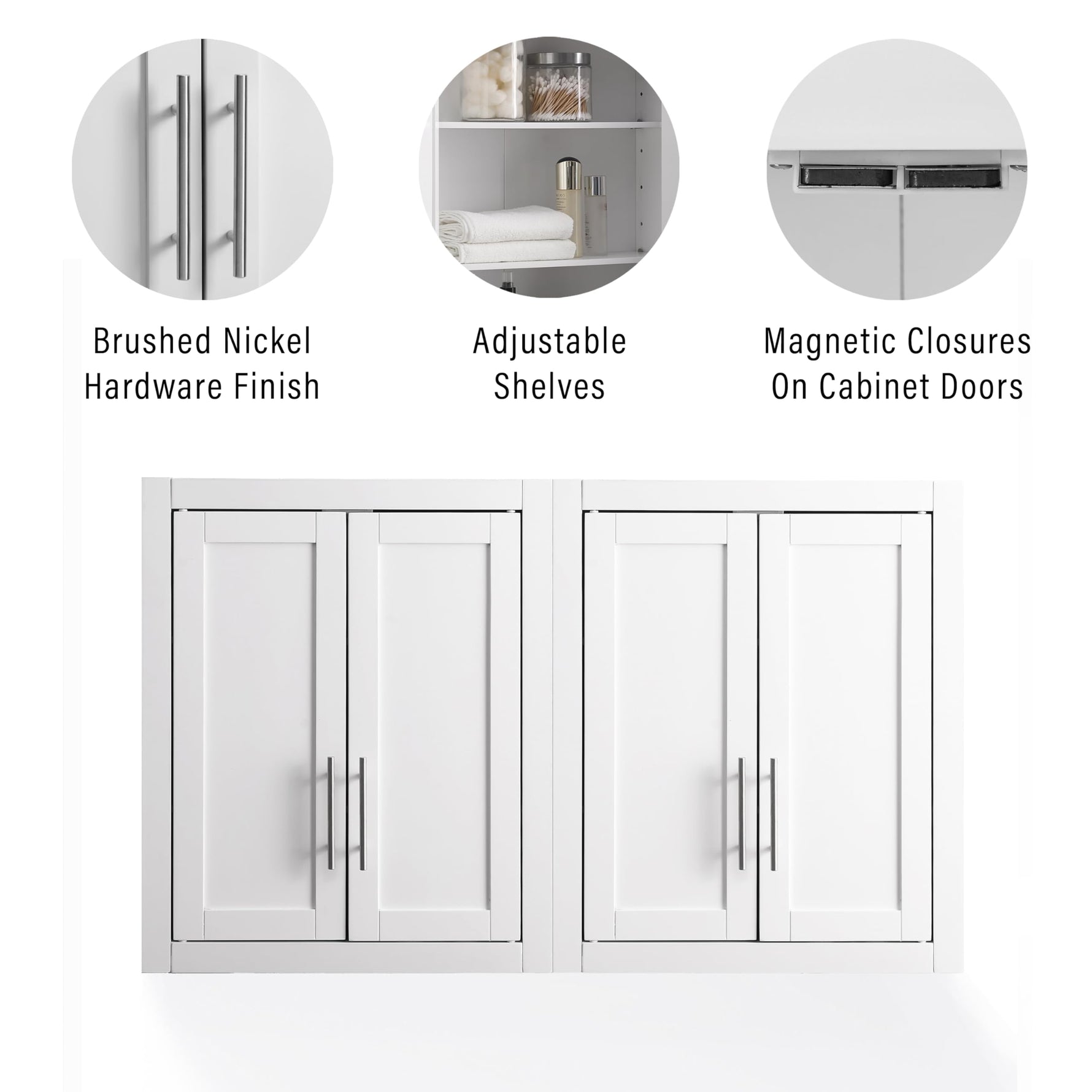 Crosley Furniture Savannah Wall Mounted Bathroom Storage Medicine Cabinet with Shelves, White