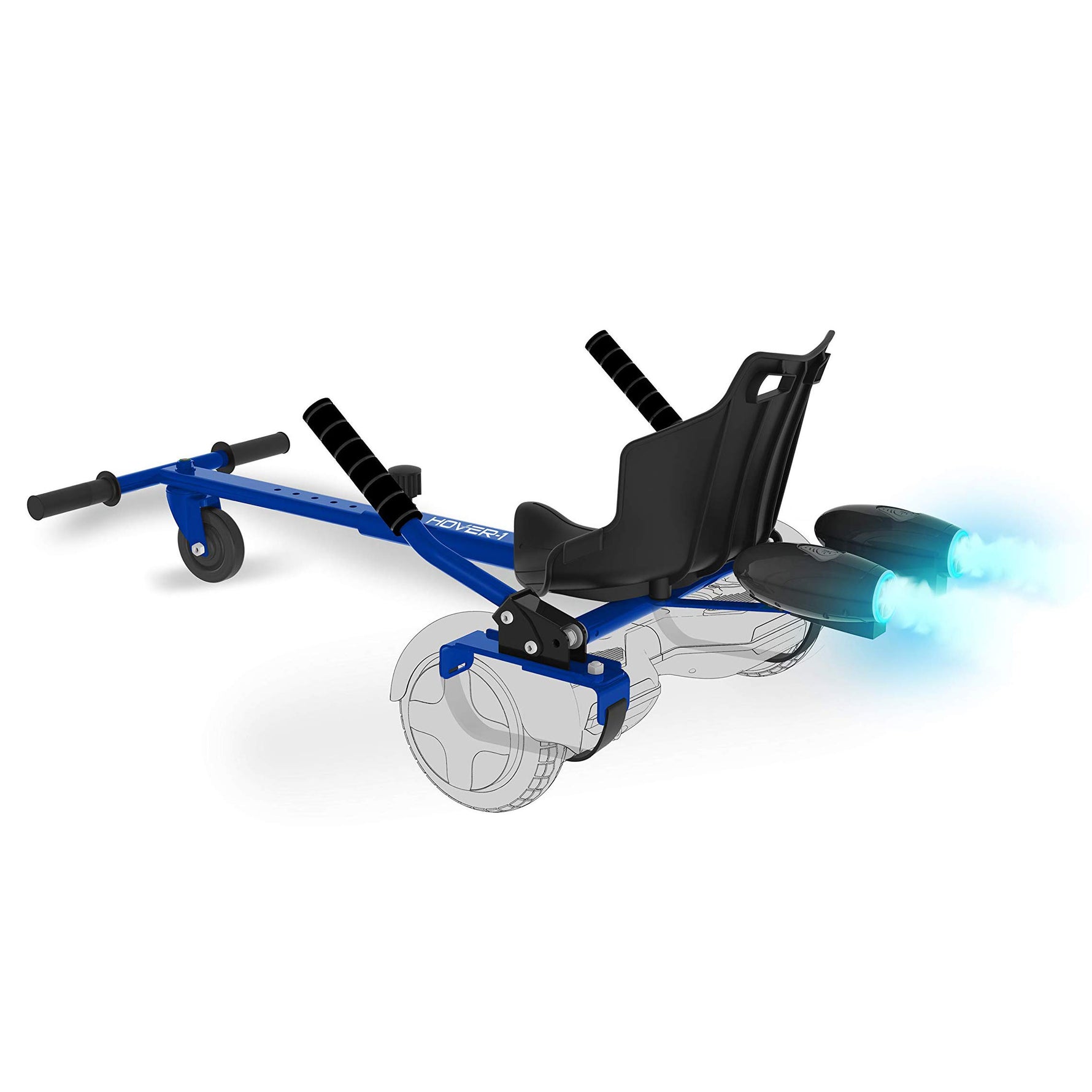 Hover-1 Falcon-1 Buggy Hoverboard Attachment Turbo LED Lights, Compatible with Most 6.5" & 8" Hoverboards, Hand-Operated Rear Wheel Control, Adjustable Frame, Easy to Install Hoverboard Go Kart