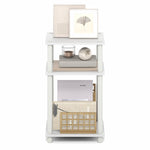 Furinno JUST Side Table, 3-Tier End Table, Open Shelves Night Stand, Bedside Table, Toolless Assembly, for Living Room, Bedroom, Bathroom, Columbia Walnut