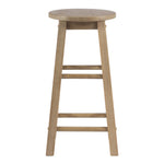 Linon Natural Barstool with Round Seat, 24-Inch