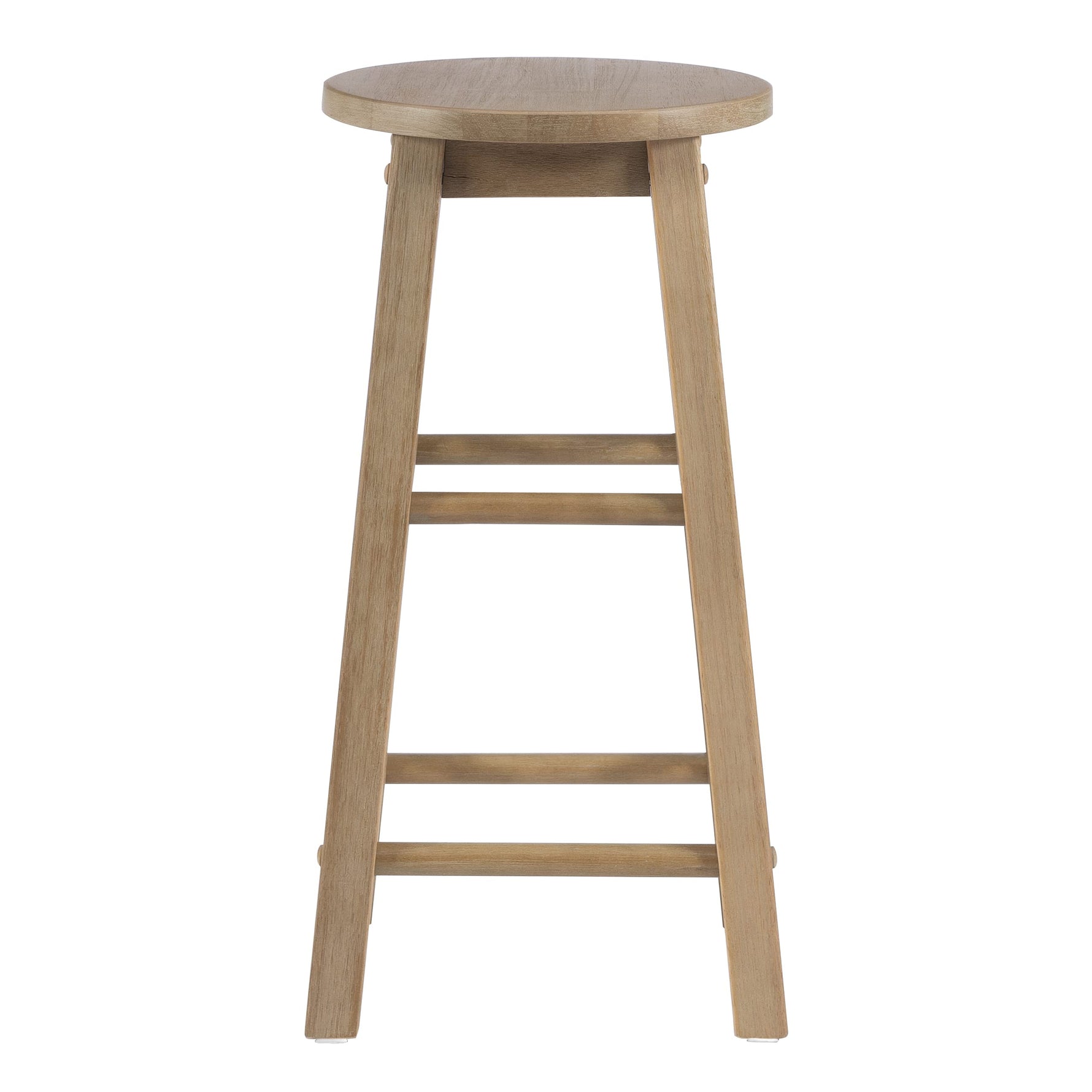 Linon Natural Barstool with Round Seat, 24-Inch
