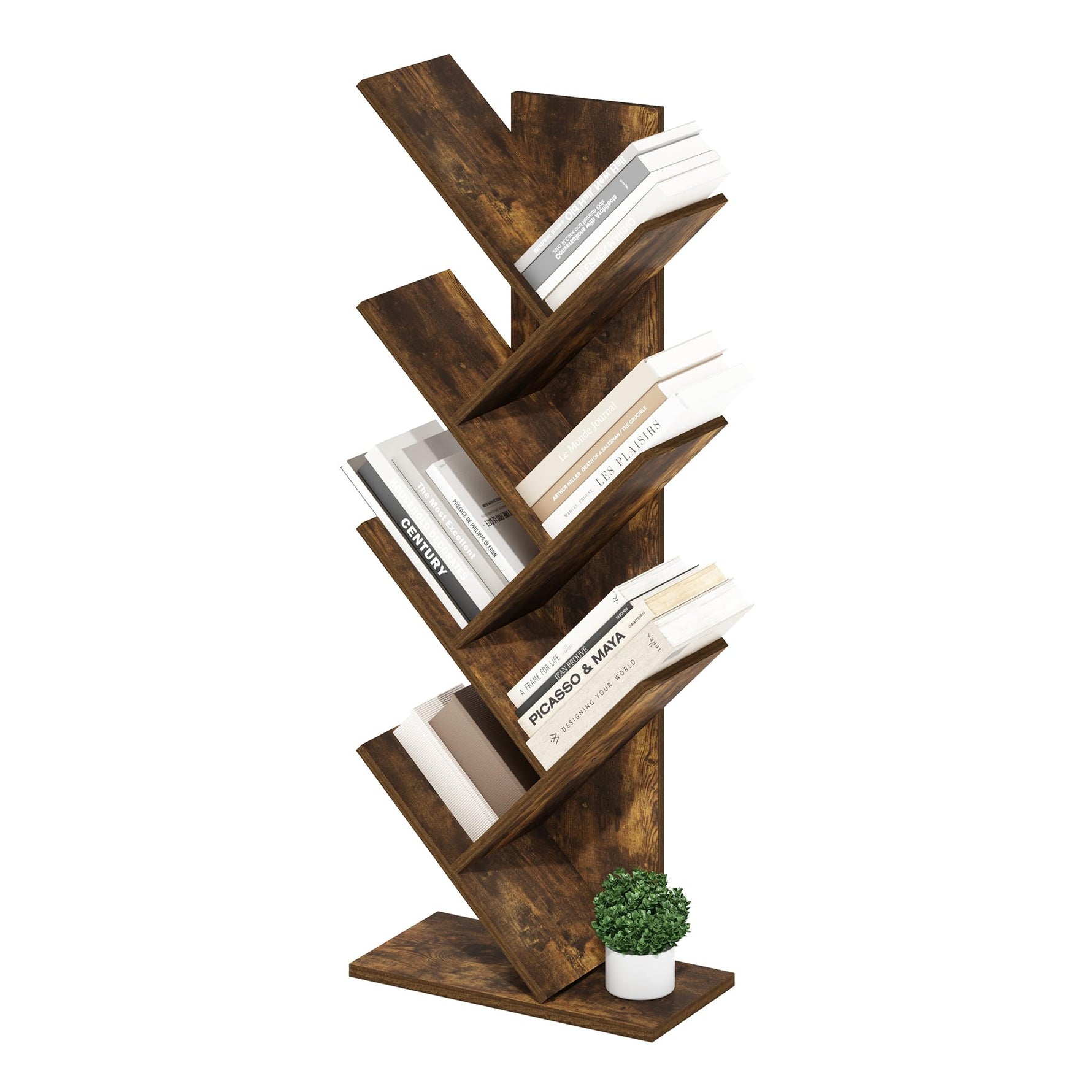 Furinno LUDER Book Shelf, 5-Cube Bookshelf, Reversible Bookcase, 9.4 x 19.5 x 31.5, Easy Assembly, for Living Room, Bedroom, Home Office, White