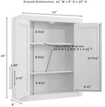 Crosley Furniture Savannah Wall Mounted Bathroom Storage Medicine Cabinet with Shelves, White