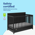 Graco Hadley 5-in-1 Convertible Crib with Drawer – GREENGUARD Gold Certified, Fits Standard Crib Mattress, Converts to Toddler Bed, Daybed and Full Bed, 4 Adjustable Mattress Heights (White)