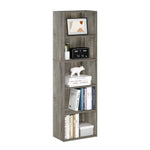 Furinno LUDER Book Shelf, 5-Cube Bookshelf, Reversible Bookcase, 9.4 x 19.5 x 31.5, Easy Assembly, for Living Room, Bedroom, Home Office, White
