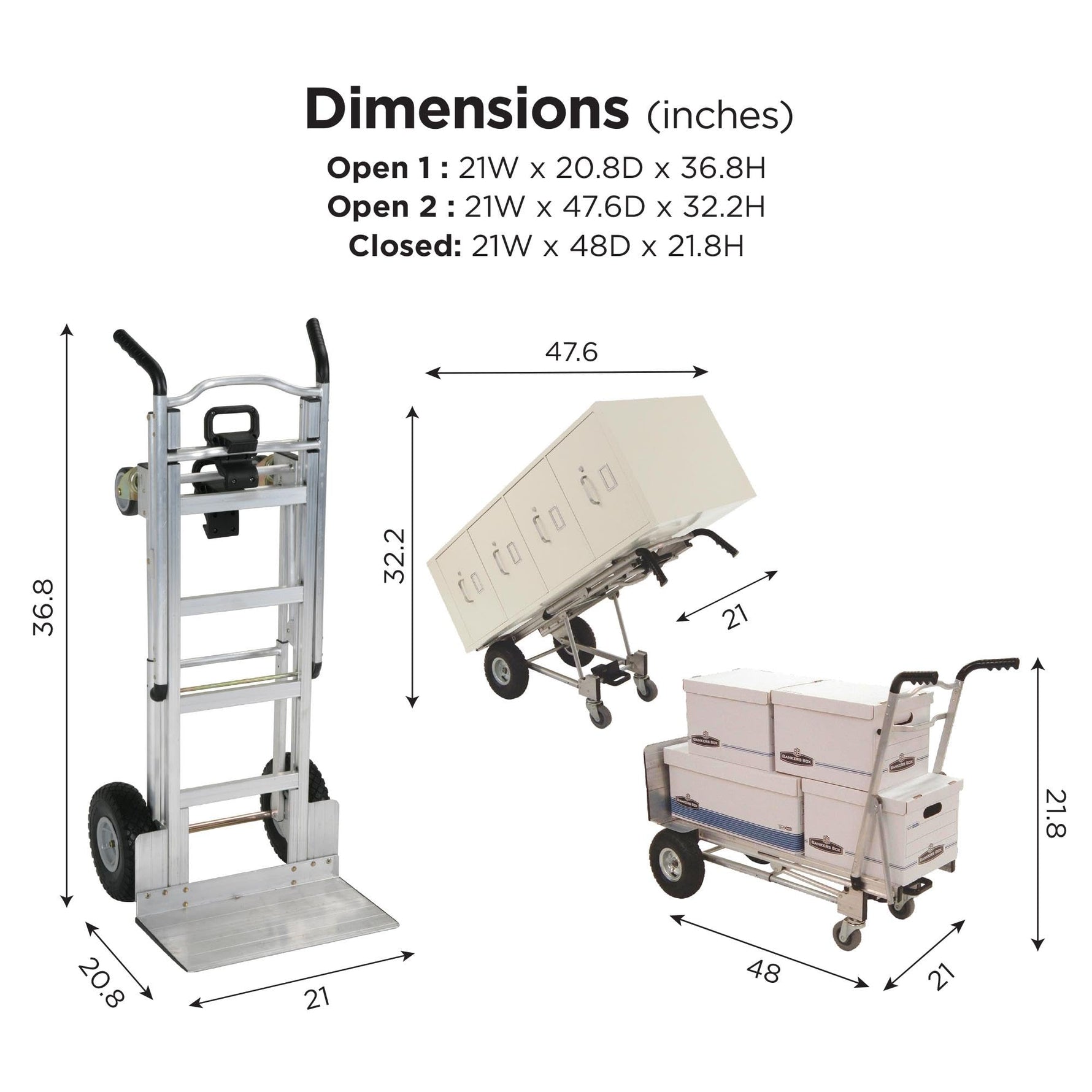 Cosco 3-in-1 Folding Series Hand Truck/Cart/Platform Cart with Flat-Free Wheels