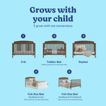 Graco Benton 5-in-1 Convertible Crib – GREENGUARD Gold Certified, Converts from Baby Crib to Toddler Bed, Daybed and Full-Size Bed, Fits Standard Full-Size Crib Mattress (White)