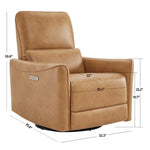 CHITA Power Recliner Chair Swivel Glider, FSC Certified Upholstered Living Room Nursery Reclining Sofa Chair with Lumbar Support, Linen