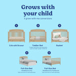 Graco Benton 5-in-1 Convertible Crib – GREENGUARD Gold Certified, Converts from Baby Crib to Toddler Bed, Daybed and Full-Size Bed, Fits Standard Full-Size Crib Mattress (White)