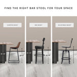 Signature Design by Ashley Centiar 24" Counter Height Modern Bucket Barstool, 2 Count, Black