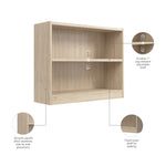 Bush Home Universal Small 2 Shelf Bookcase in Black, Low Storage and Display Bookshelf for Home Office or Living Room Organization