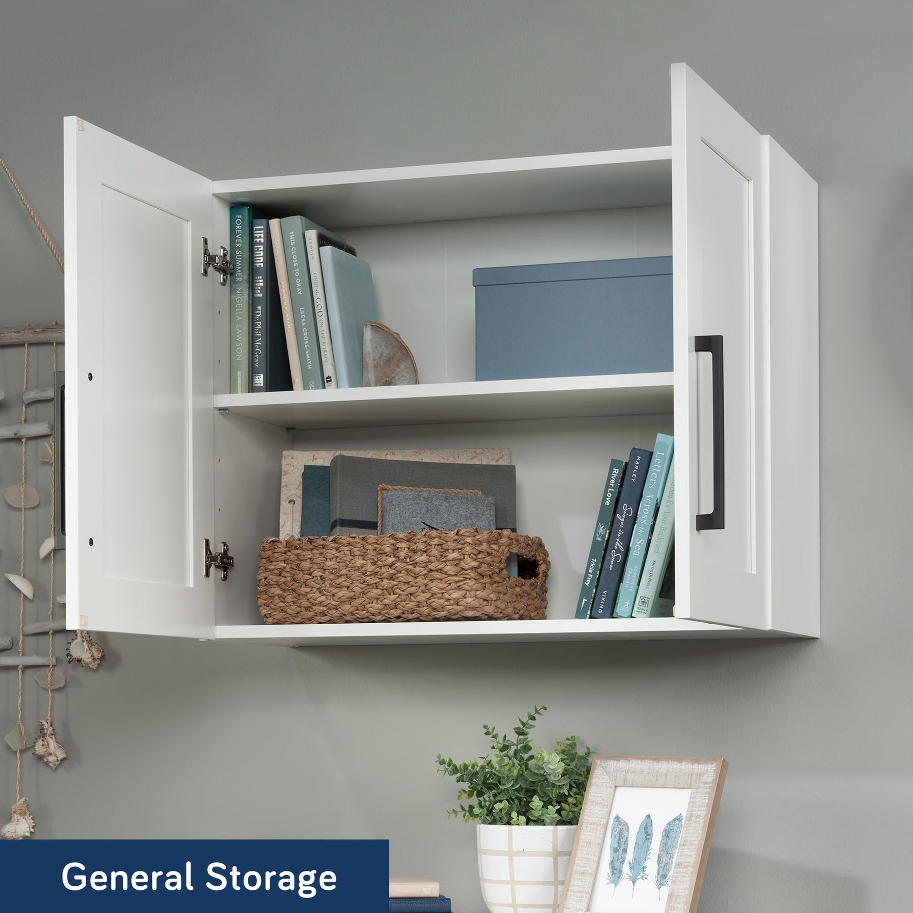 Sauder Homeplus Hanging Cabinet, White Finish