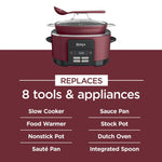 Ninja MC1000 Foodi PossibleCooker 8.5 Quart Multi-Cooker,with 4-in-1 Slow Cooker,Dutch Oven & More,Glass Lid & Integrated Spoon,Nonstick,Oven Safe Pot to 500°F,Cherry Tarte (Renewed)