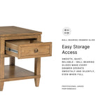 Signature Design by Ashley Havalance Farmhouse Rectangular End Table, Floor Shelf, Wood, 26" W x 24.13" D x 24" H, Vintage Gray & White with Weathered Finish