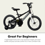 Schwinn Koen Bike, 16 Inch Bike for Kids Ages 3-7, SmartStart Ergonomic Design for Kids, Adjustable Seat Grows with your Child, Rear Coaster Brake and Front Caliper Brake, Training Bicycle