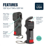 Mace Pepper Spray - Pocket Model, 0.42 oz, 10 Feet Range, Max Police Strength, Long Lasting UV Dye, Flip Top Safety Cap, Self Defense Pepper Spray for Women & Men - Black