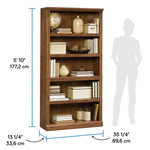 Sauder 5-Shelf Split Bookcase/ Book shelf, Oiled Oak finish