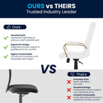 Flash Furniture Whitney Mid-Back Swivel LeatherSoft Desk Chair with Wheels, Padded Seat and Armrests, Adjustable Height Padded Office Chair, Black