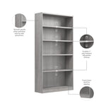 Bush Home Universal Small 2 Shelf Bookcase in Black, Low Storage and Display Bookshelf for Home Office or Living Room Organization