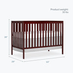 Dream On Me Synergy 5-in-1 Convertible Full-Size Baby Crib with Toddler, Day & Full Bed Conversion in White, GreenGuard Gold & BSA, 3 Mattress Heights, Sustainable Pinewood
