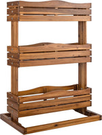 Seville Classics Acacia Wood 3-Tier Vertical Garden Planter