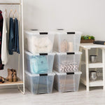 IRIS USA 6-Pack 6 Quart Storage Bins with Lids | Transparent design makes contents easy to find. Ideal for shoes, photos, documents, and small essentials. Nestable design