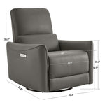 CHITA Power Recliner Chair Swivel Glider, FSC Certified Upholstered Living Room Nursery Reclining Sofa Chair with Lumbar Support, Linen