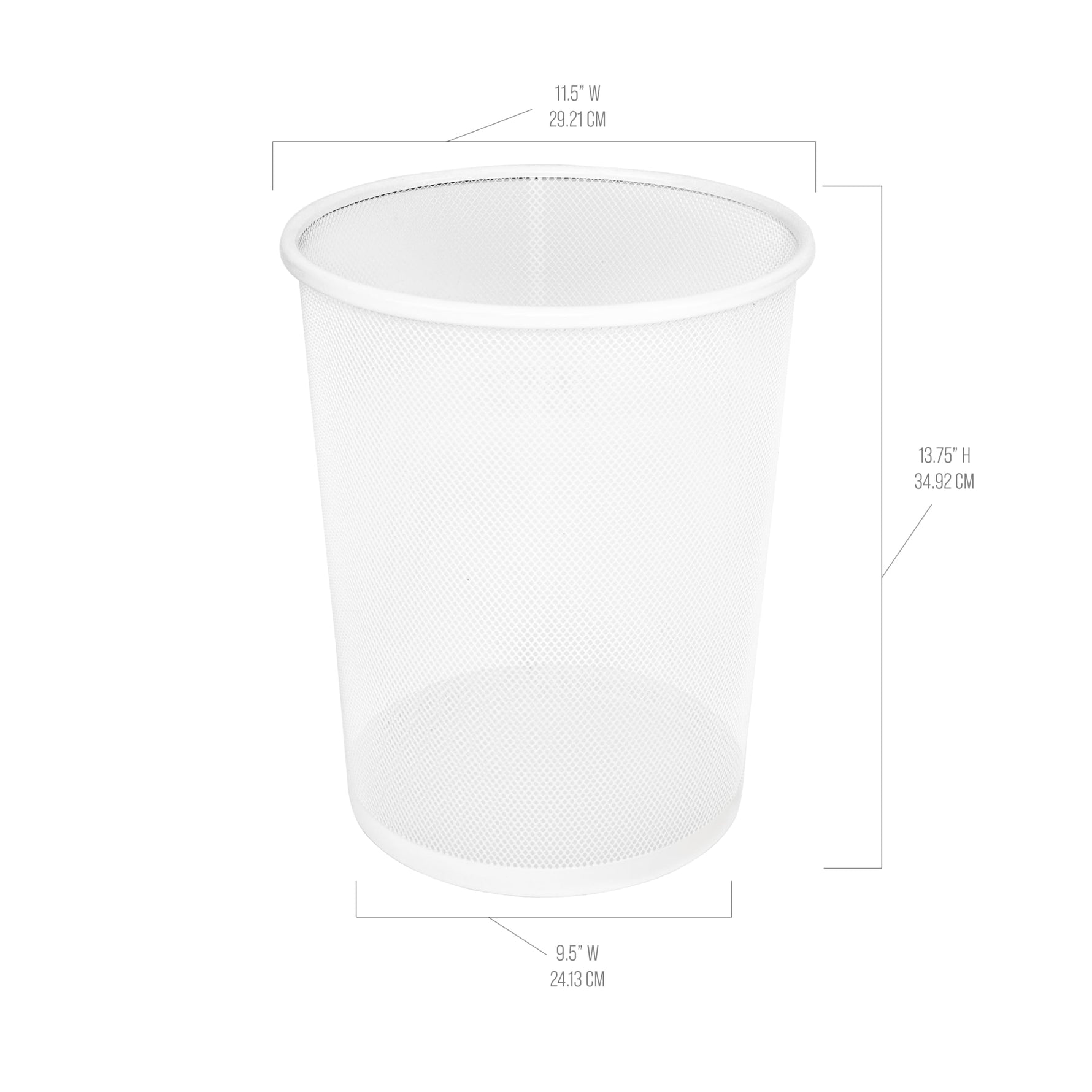 2-Pack 6-Gallon Round Steel Mesh Trash Can, Recycling Wastebasket, Black | Versatile and ventilated bin measures 13.75" high with a 11.5" top diameter