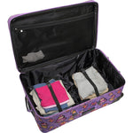 Rockland Fashion Softside 2 Piece Luggage Set, Expandable, (14" Tote/19" Upright), Purple