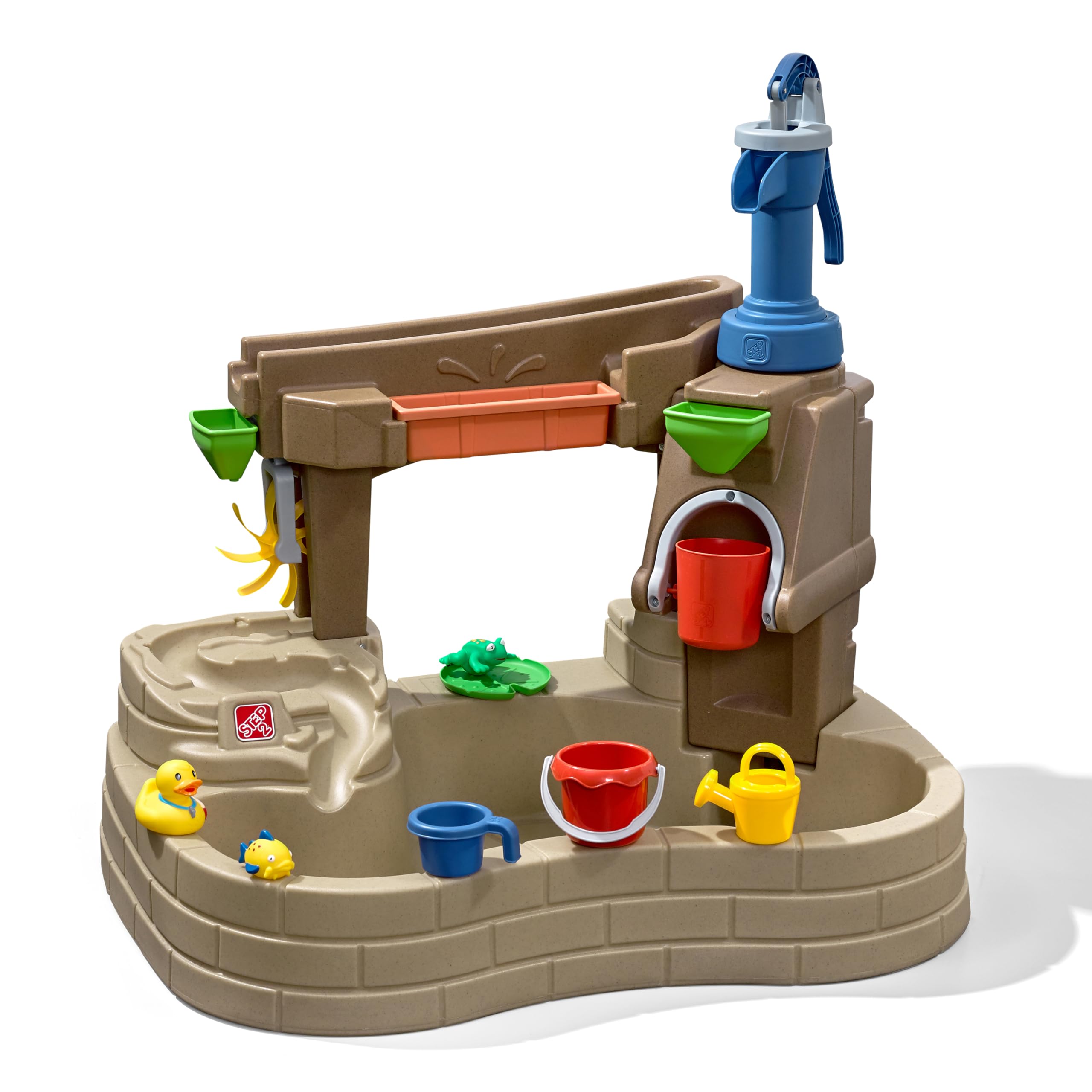 Step 2 Pump & Splash Discovery Pond Water Table, Kids Water Sensory Activity Pool, Summer Outdoor Toys, 10 Piece Toy Accessories, For Toddlers 2+ Years Old