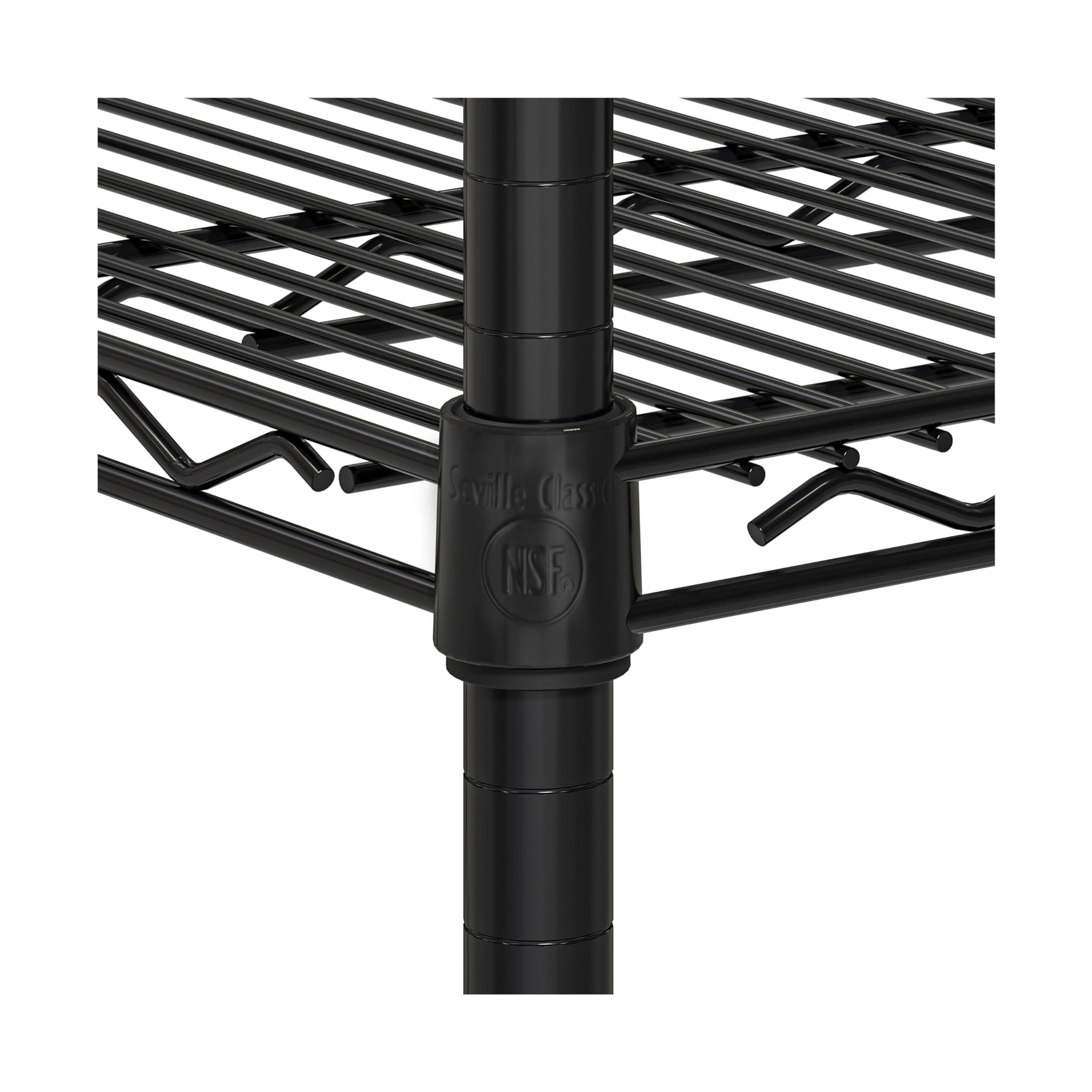 UltraDurable 5-Tier NSF Steel Wire Shelving, 48"W x 24"D x 76"H, Black | Heavy-duty commercial-grade solid steel wire storage rack featuring 800 pounds per shelf weight capacity