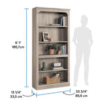 Sauder Select 5-Shelf Bookcase, Chalked Chestnut Finish