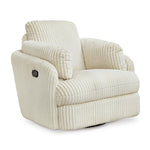 Signature Design by Ashley Tie-Breaker Swivel Glider Recliner, 2 Bolster Pillows, Hidden Storage, Fabric Upholstery, 41.38" W x 40.25" D x 39.75" H, Light Gray