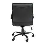 Flash Furniture Whitney Mid-Back Swivel LeatherSoft Desk Chair with Wheels, Padded Seat and Armrests, Adjustable Height Padded Office Chair, Black