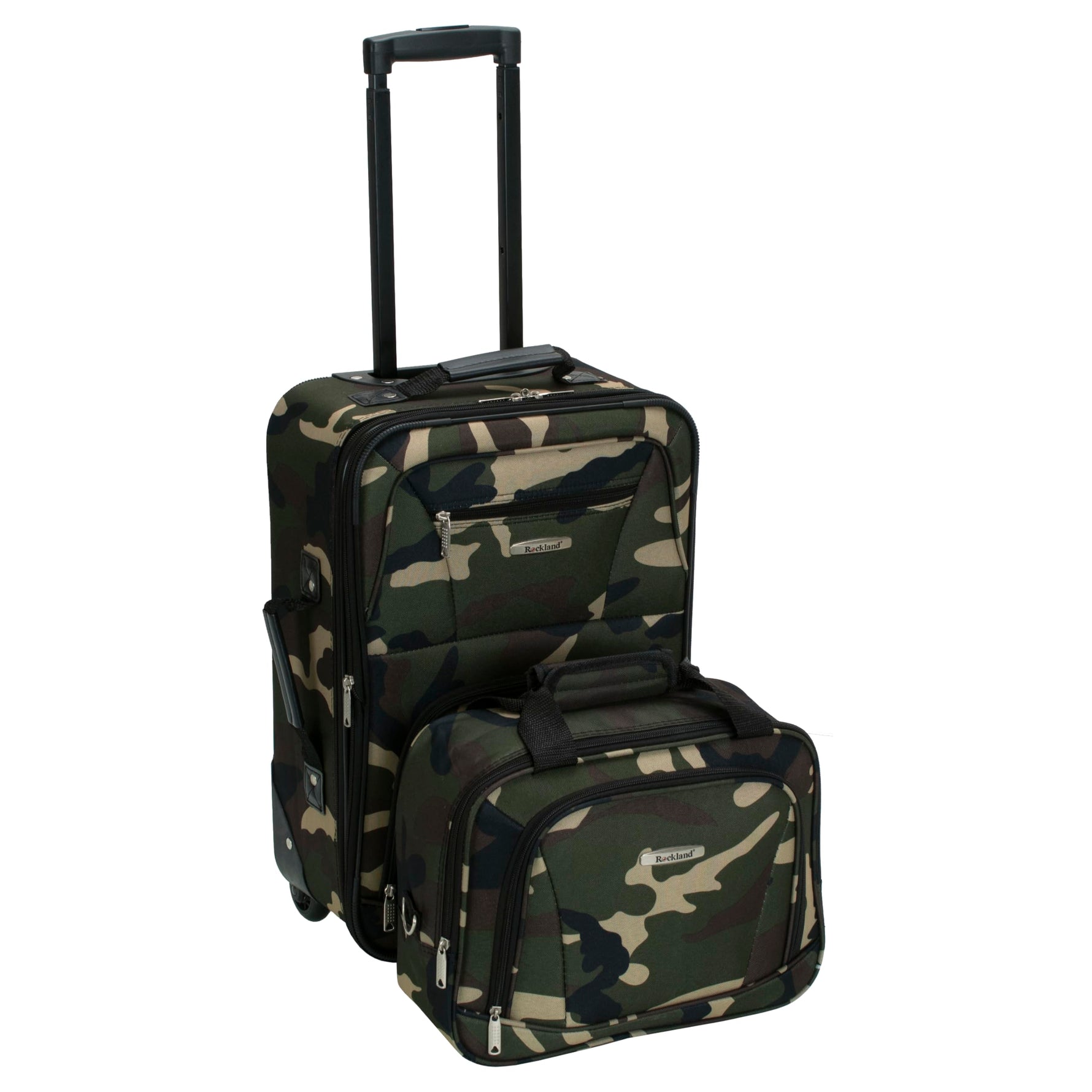 Rockland Fashion Softside 2 Piece Luggage Set, Expandable, (14" Tote/19" Upright), Purple