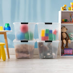 IRIS USA 6-Pack 6 Quart Storage Bins with Lids | Transparent design makes contents easy to find. Ideal for shoes, photos, documents, and small essentials. Nestable design
