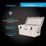 Lifetime 115‑Quart High Performance Cooler, Up to 10‑Day Ice Retention, IGBC Bear‑Resistant, Camping & Hunting Ice Chest with Cutting Board Divider