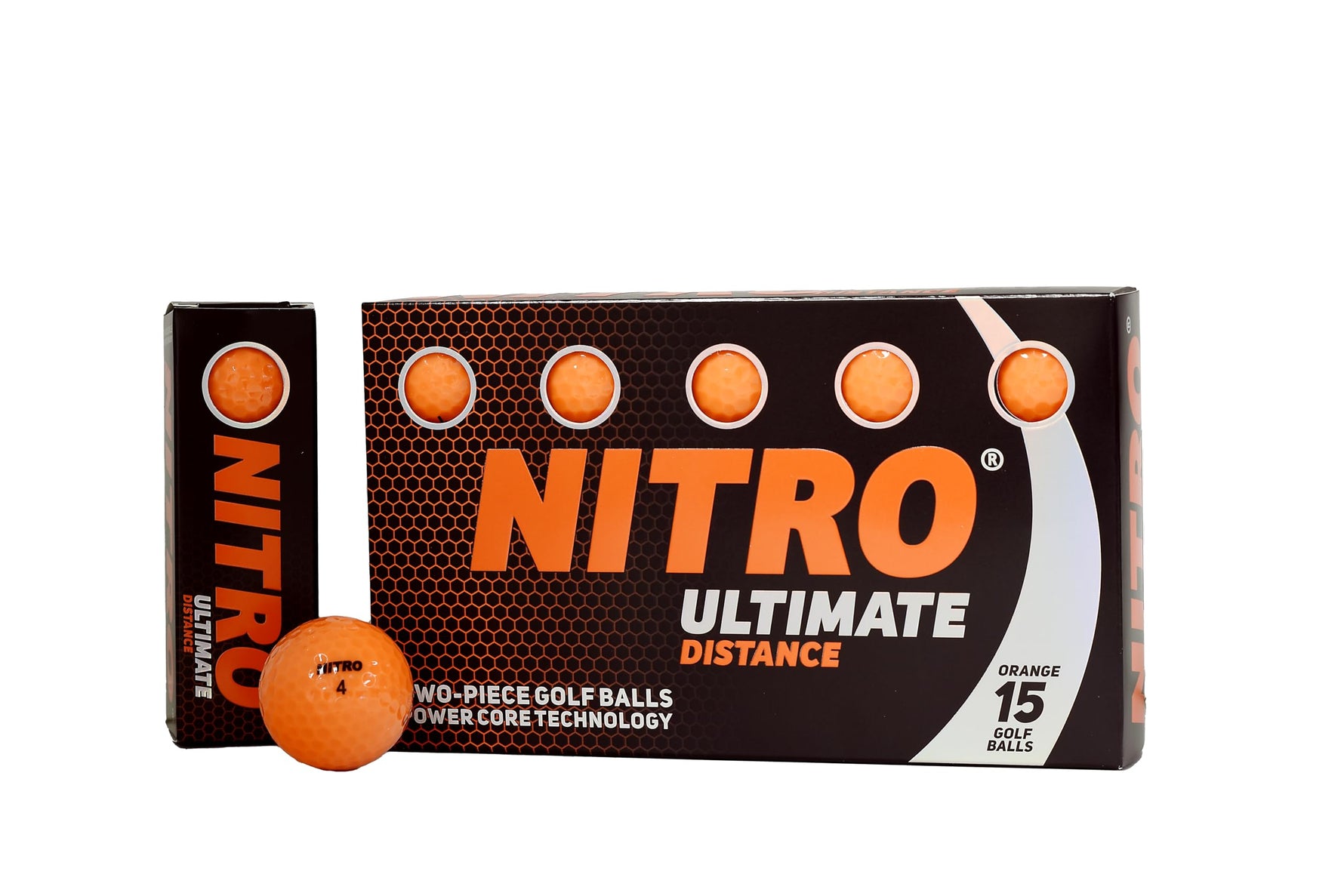 Nitro Ultimate Distance Golf Balls- 15 Pack- Orange- 85 Compression- USGA Approved