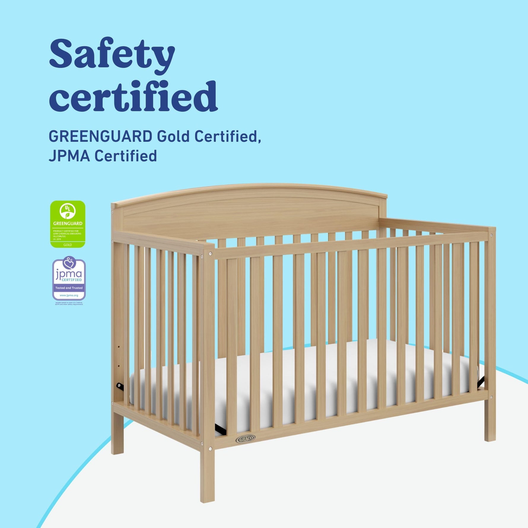 Graco Benton 5-in-1 Convertible Crib – GREENGUARD Gold Certified, Converts from Baby Crib to Toddler Bed, Daybed and Full-Size Bed, Fits Standard Full-Size Crib Mattress (White)