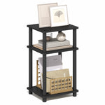Furinno JUST Side Table, 3-Tier End Table, Open Shelves Night Stand, Bedside Table, Toolless Assembly, for Living Room, Bedroom, Bathroom, Columbia Walnut