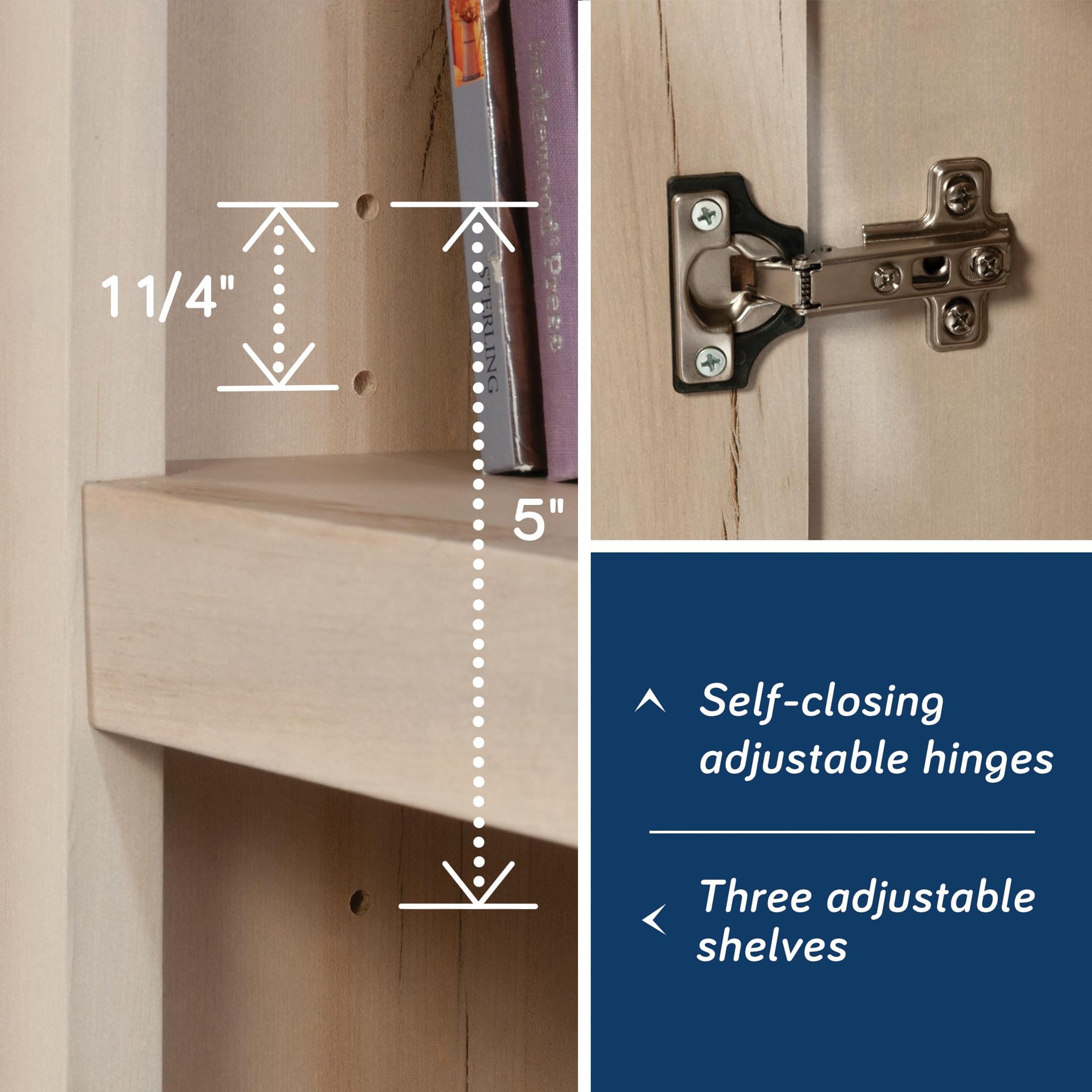 Sauder Miscellaneous Storage 5-Shelf/Book Shelf 2-Door Bookcase, Glacier Oak Finish
