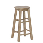 Linon Natural Barstool with Round Seat, 24-Inch