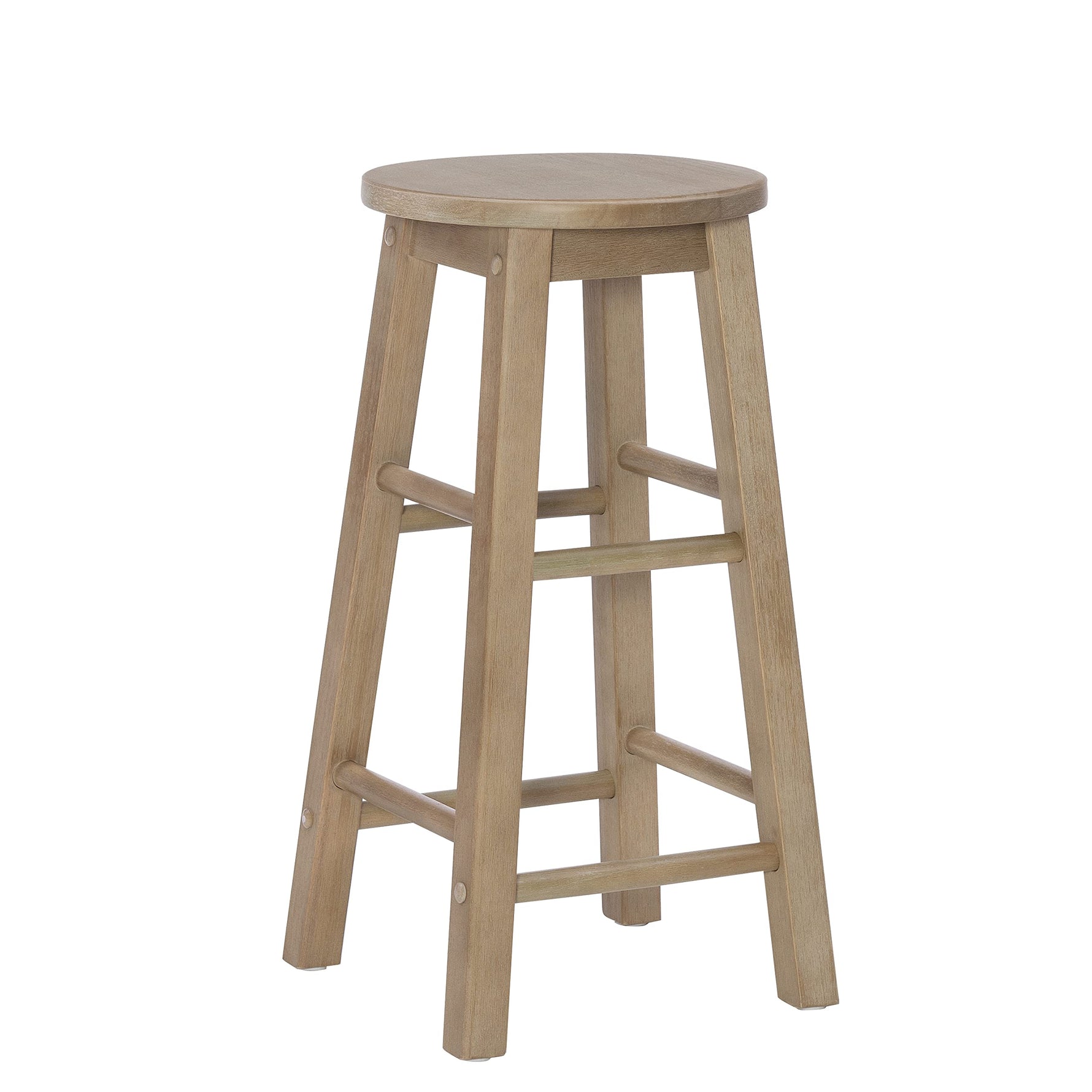 Linon Natural Barstool with Round Seat, 24-Inch