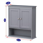 Spirich Bathroom Cabinet Wall Mounted with Doors, Wood Hanging Cabinet with Doors and Shelves Over The Toilet, Bathroom Wall Cabinet White