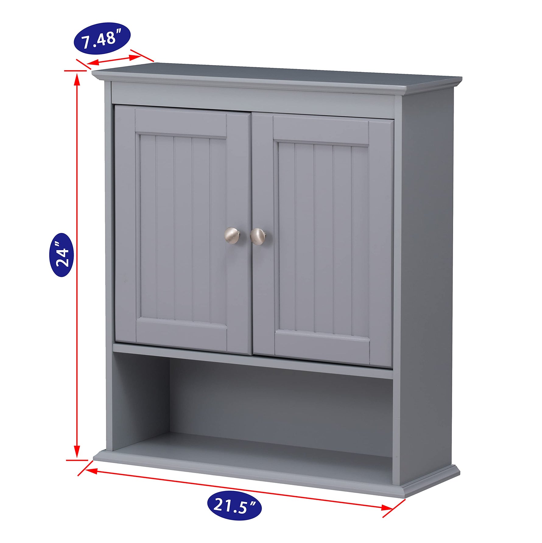 Spirich Bathroom Cabinet Wall Mounted with Doors, Wood Hanging Cabinet with Doors and Shelves Over The Toilet, Bathroom Wall Cabinet White