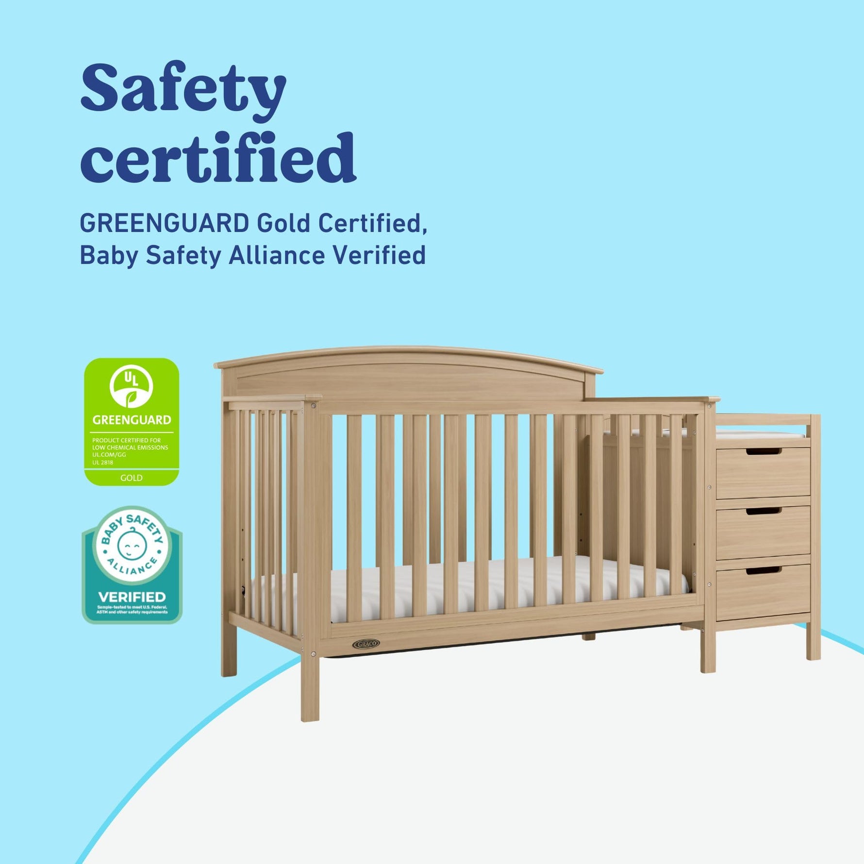 Graco Benton 5-in-1 Convertible Crib – GREENGUARD Gold Certified, Converts from Baby Crib to Toddler Bed, Daybed and Full-Size Bed, Fits Standard Full-Size Crib Mattress (White)
