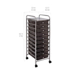 Seville Classics Rolling Utility Organizer Storage Cart , for Home Office, School, Classroom, Scrapbook, Hobby, Craft, 15 Drawer, Black