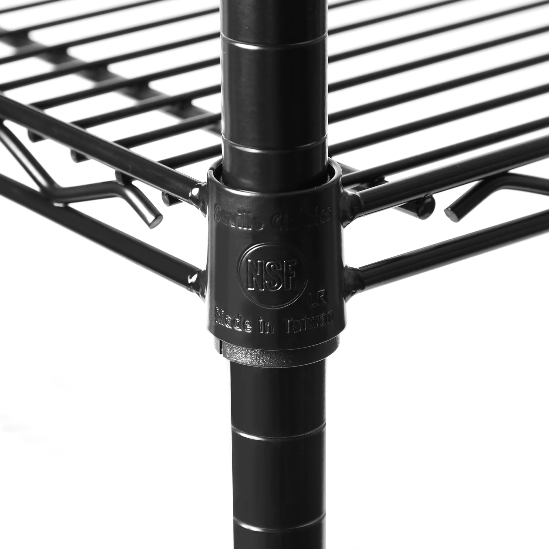 UltraDurable 5-Tier NSF Steel Wire Shelving, 48"W x 24"D x 76"H, Black | Heavy-duty commercial-grade solid steel wire storage rack featuring 800 pounds per shelf weight capacity