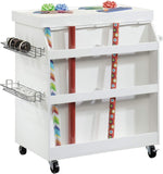 Sauder Craft Pro Series Craft Cart, Soft White finish
